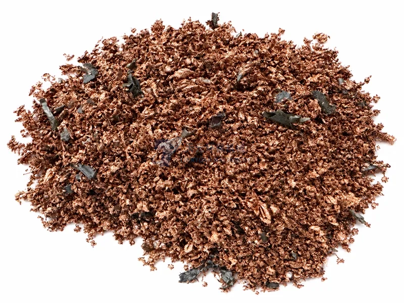 Copper foil paper feedstock before grinding